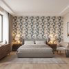 Benday Print Denim/Berry — Bedroom Room Setting