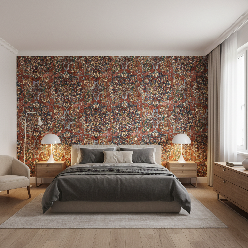 Granada Print Ruby — Bedroom Room Setting