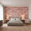 Pagoda Toile Garnet — Bedroom Room Setting