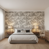 Pagoda Toile Coal — Bedroom Room Setting