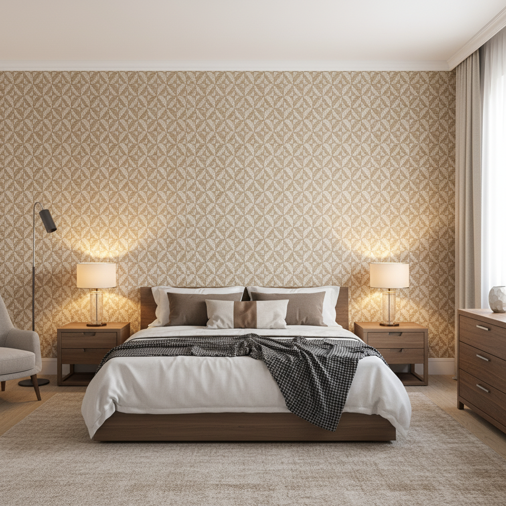 Triana Weave Sand — Bedroom Room Setting