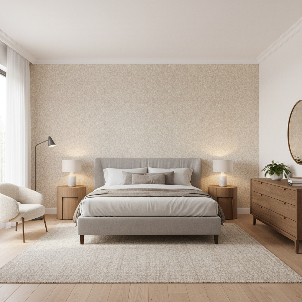 Triana Weave Pearl — Bedroom Room Setting