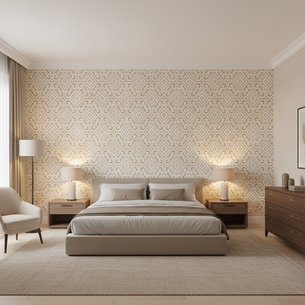 Prado Weave Dune — Bedroom Room Setting