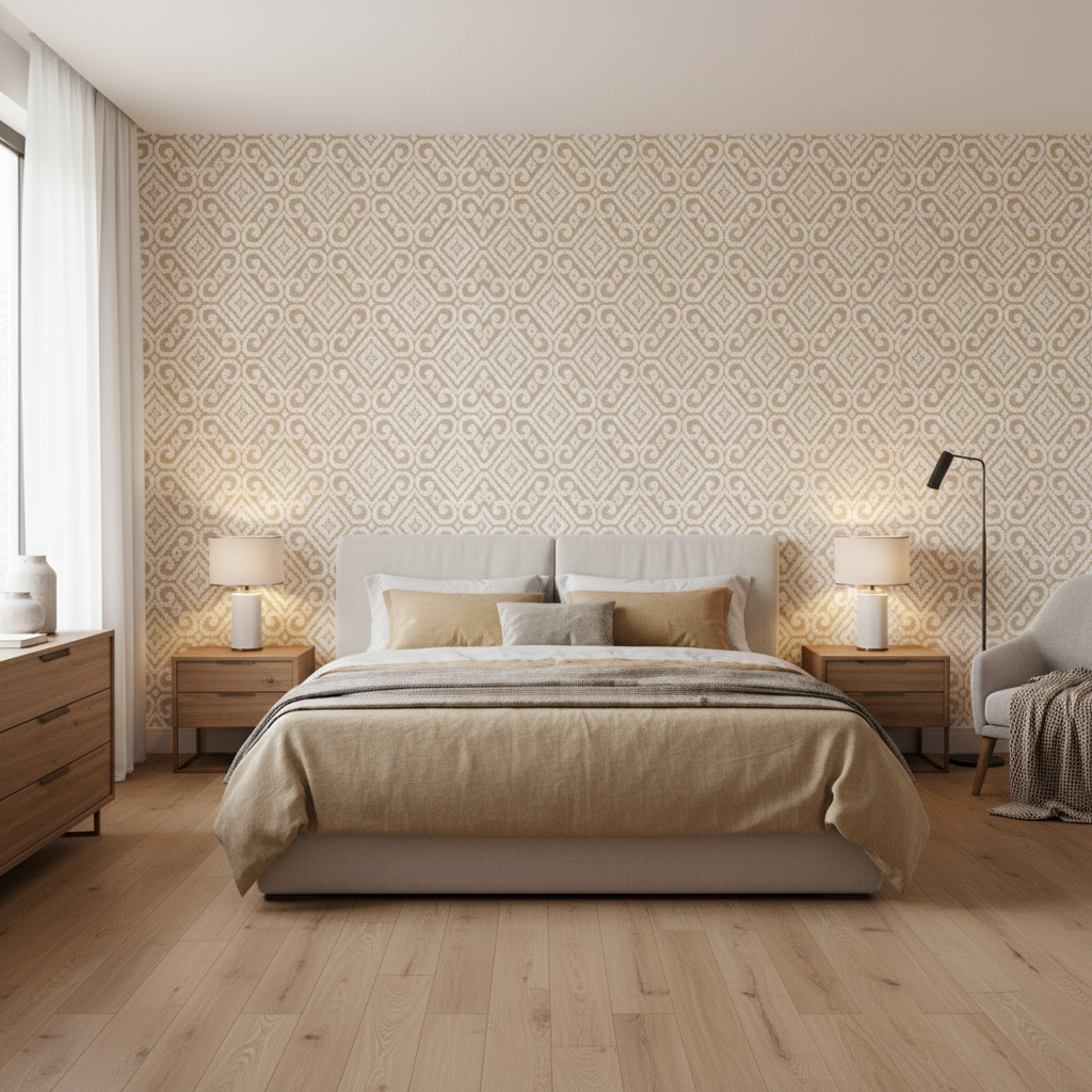 Prado Weave Dune — Bedroom Room Setting