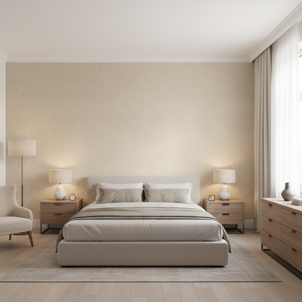 Alfaro Weave Stone — Bedroom Room Setting