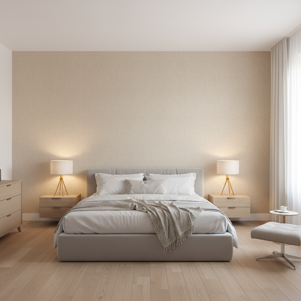 Alfaro Weave Sand — Bedroom Room Setting