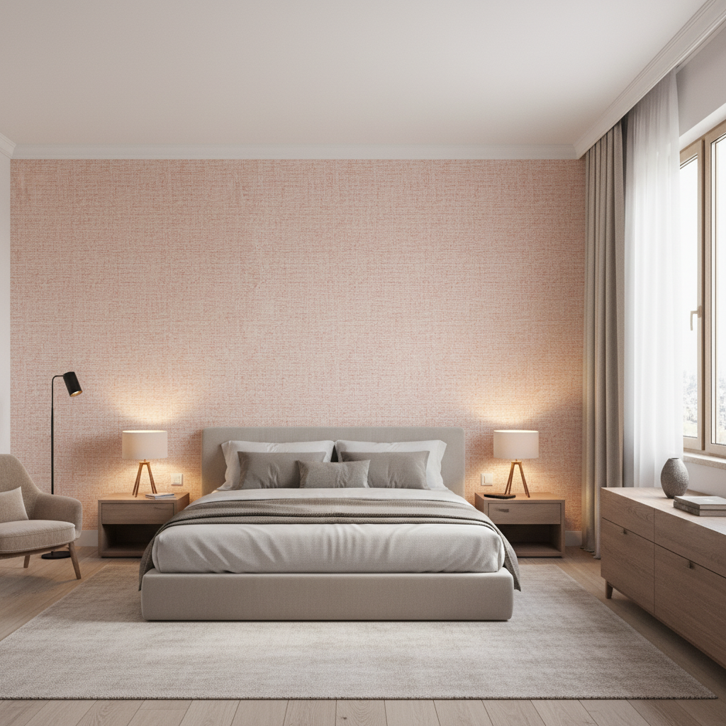 Alfaro Weave Blush — Bedroom Room Setting