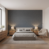 Leon Weave Navy — Bedroom Room Setting