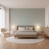 Leon Weave Aqua — Bedroom Room Setting