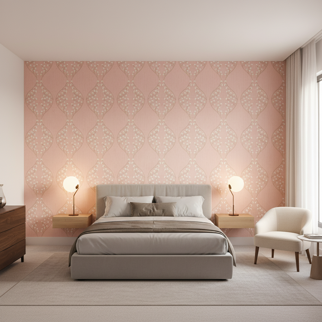 Lillie Embroidery blush — Bedroom Room Setting