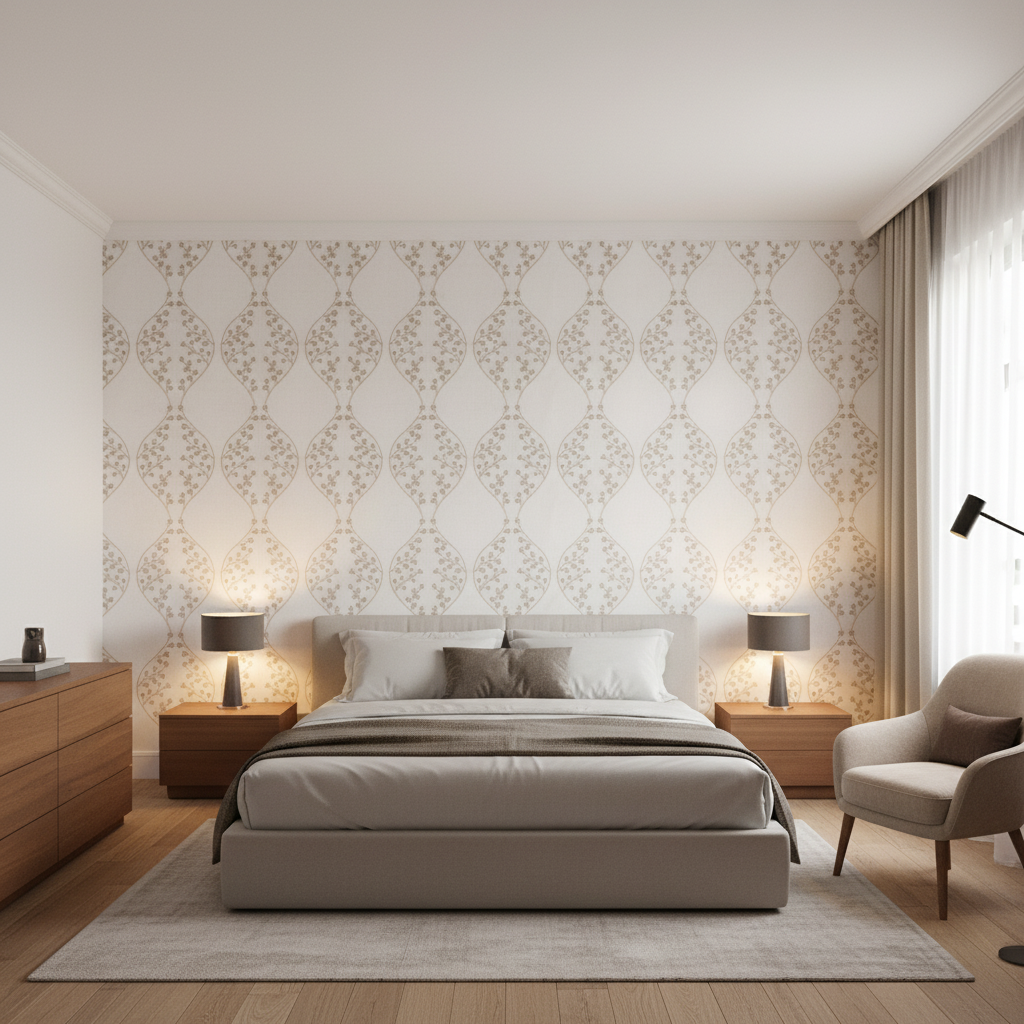 Lillie Sheer ivory — Bedroom Room Setting