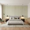 Baldwin Stripe Celery — Bedroom Room Setting