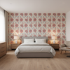 Calico Vine Blue Red — Bedroom Room Setting
