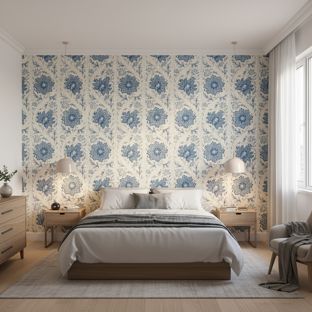 Calico Vine Porcelain — Bedroom Room Setting