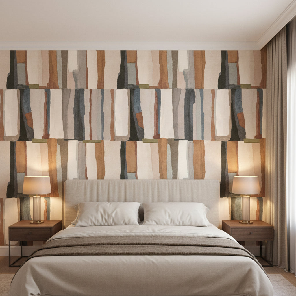 Quadrata Sienna Wallcovering - Bedroom | Black Edition