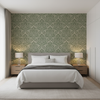Acanthus Damask - Loden Green By Lee Jofa | Oscar De La Renta Iv | Damask Multipurpose - Bedroom Room Setting
