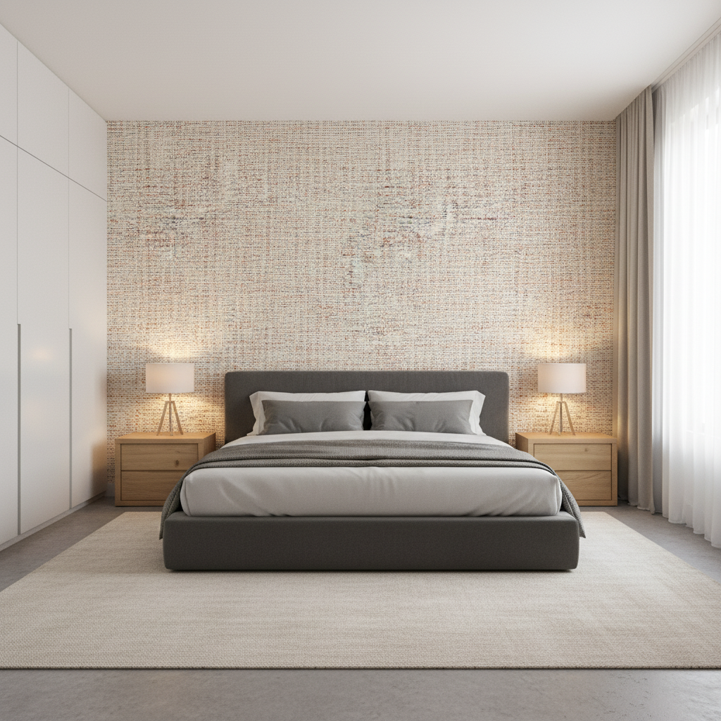 Alfaro Weave - Admiral Blue By Lee Jofa | Triana Weaves | Texture Upholstery - Bedroom Room Setting