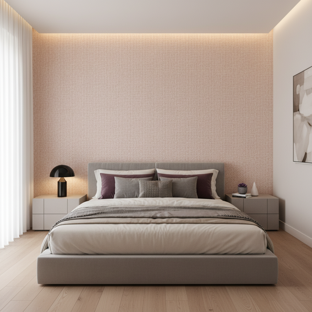 Alfaro Weave - Brick Burgundy/Red By Lee Jofa | Triana Weaves | Texture Upholstery - Bedroom Room Setting
