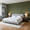 Allonby Weave - Spruce Green By Lee Jofa | Linford Weaves |Plaid / Check Tone On Tone Upholstery Chenille - Bedroom Room Setting