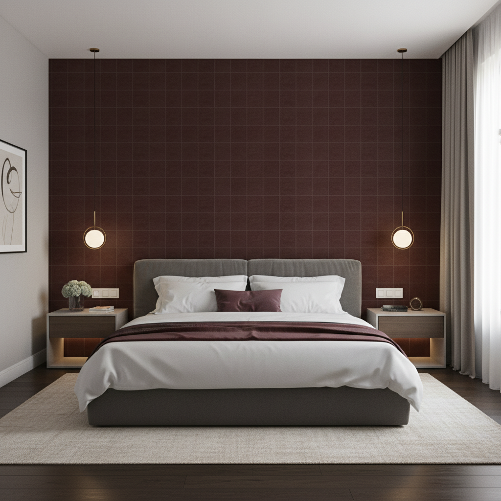 Arezzo - Rust Rust By Lee Jofa | Paolo Moschino Fabrics | Solid Upholstery Velvet - Bedroom Room Setting