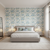 Augustine Print - Aqua Turquoise By Lee Jofa | Avondale |Botanical & Floral  Multipurpose Print - Bedroom Room Setting