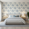 Aurora - Blue Blue By Lee Jofa | Paolo Moschino Fabrics |Botanical & Floral  Multipurpose Print - Bedroom Room Setting