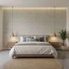 Bale - Denim Blue By Lee Jofa | Carrier And Company |Modern Geometric Upholstery - Bedroom Room Setting