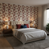 Benday Print - Red/Blue Red By Lee Jofa | Oscar De La Renta Iv |Botanical & Floral Jacobeans Multipurpose Print - Bedroom Room Setting