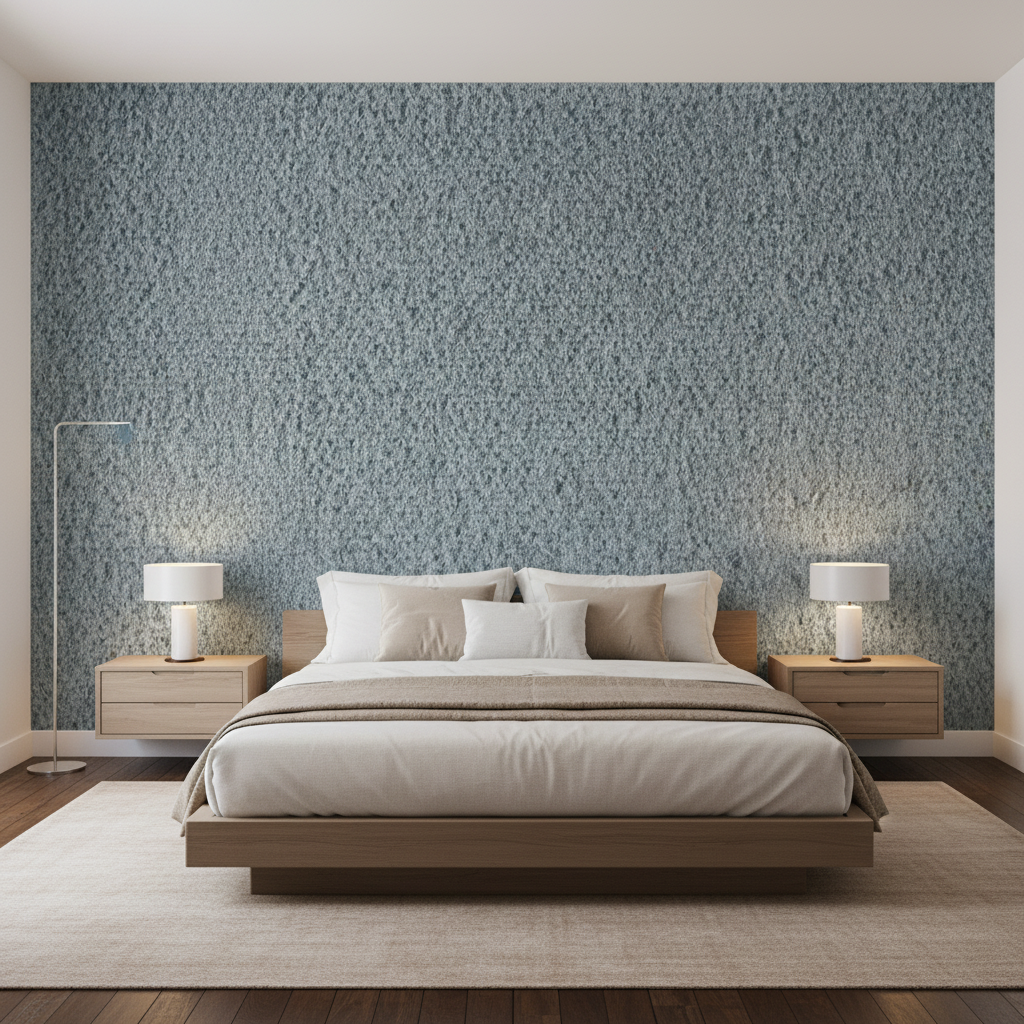 Bennett - Slate Blue Blue By Lee Jofa | James Huniford |Solid Texture Upholstery Mohair - Bedroom Room Setting
