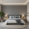 Blyth Weave - Slate Blue By Lee Jofa | Linford Weaves |Herringbone/Tweed  Upholstery Chenille - Bedroom Room Setting