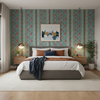 Bongol Print - Aqua Multi By Lee Jofa | Mindoro | Animal/Insects Multipurpose Embroidery - Bedroom Room Setting