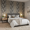 Bongol Print - Charcoal Charcoal By Lee Jofa | Mindoro | Animal/Insects Multipurpose Embroidery - Bedroom Room Setting