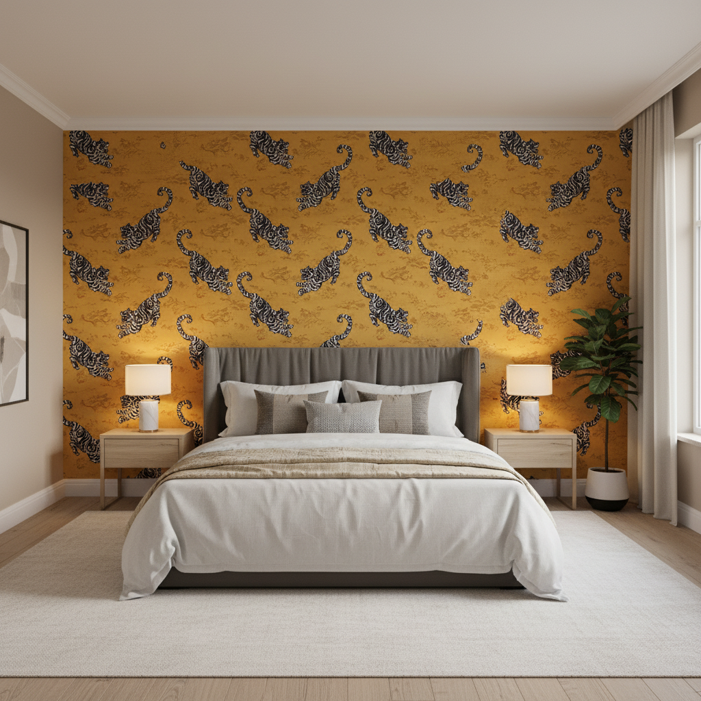 Bongol Velvet - Sand Wheat By Lee Jofa | Mindoro | Animal/Insects Upholstery Velvet - Bedroom Room Setting