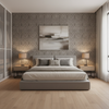 Callow Velvet - Silver Grey By Lee Jofa | Harlington Velvets | Modern Upholstery Velvet - Bedroom Room Setting