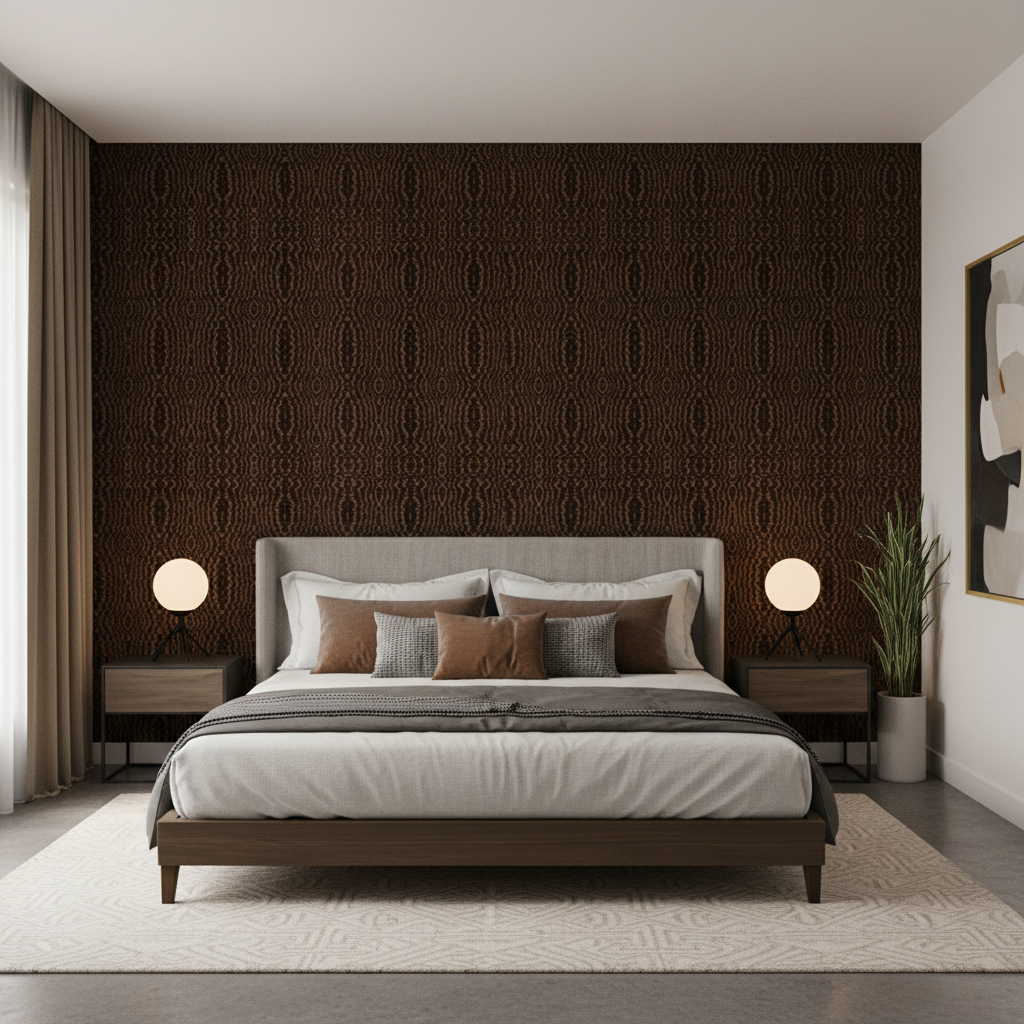 Callow Velvet - Umber Brown By Lee Jofa | Harlington Velvets | Modern Upholstery Velvet - Bedroom Room Setting