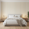 Cap Ferrat Stripe - Beige Beige By Lee Jofa | Suzanne Kasler The Riviera Collection |Stripes Texture Upholstery - Bedroom Room Setting