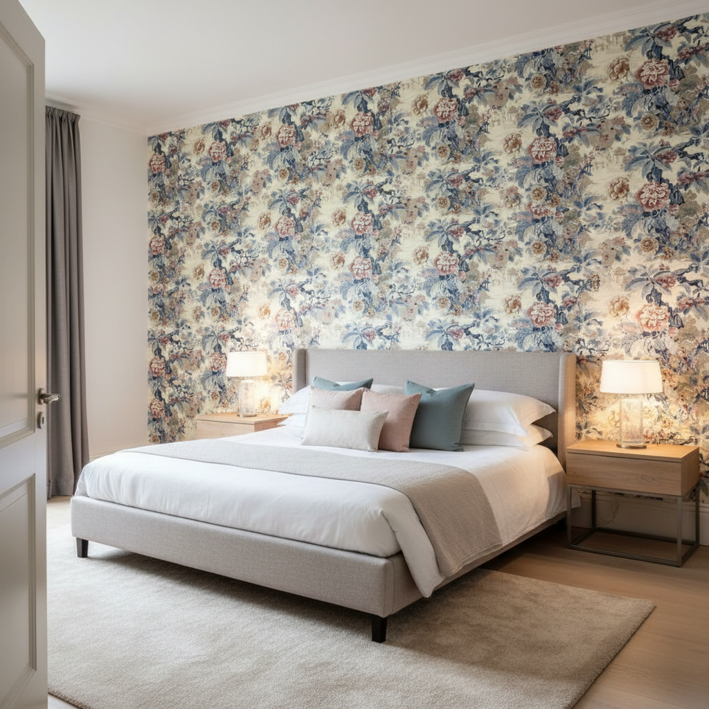 Chinese Lantern - Coral Beige By Lee Jofa |  |  Multipurpose Print - Bedroom Room Setting
