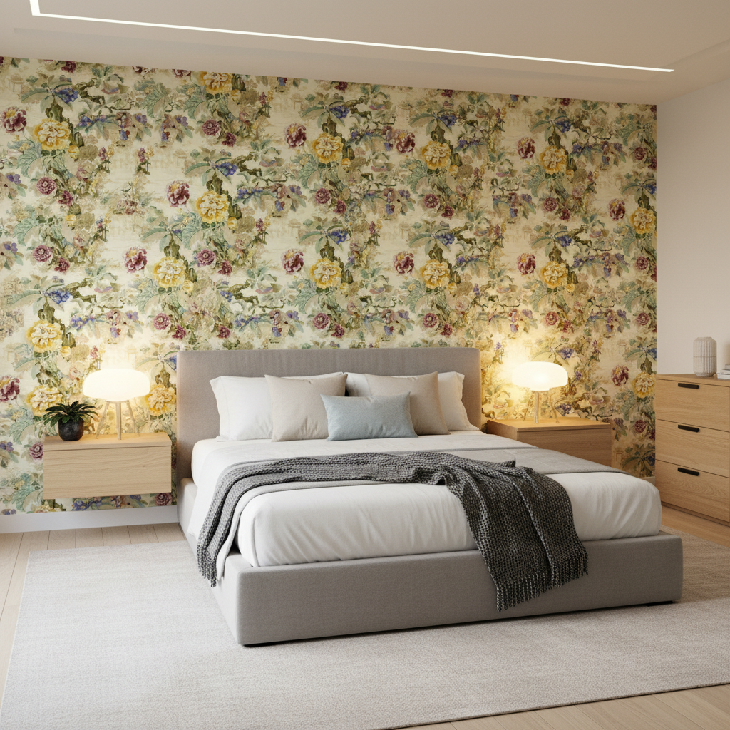 Chinese Lantern - Lemon White By Lee Jofa |  |  Multipurpose Print - Bedroom Room Setting