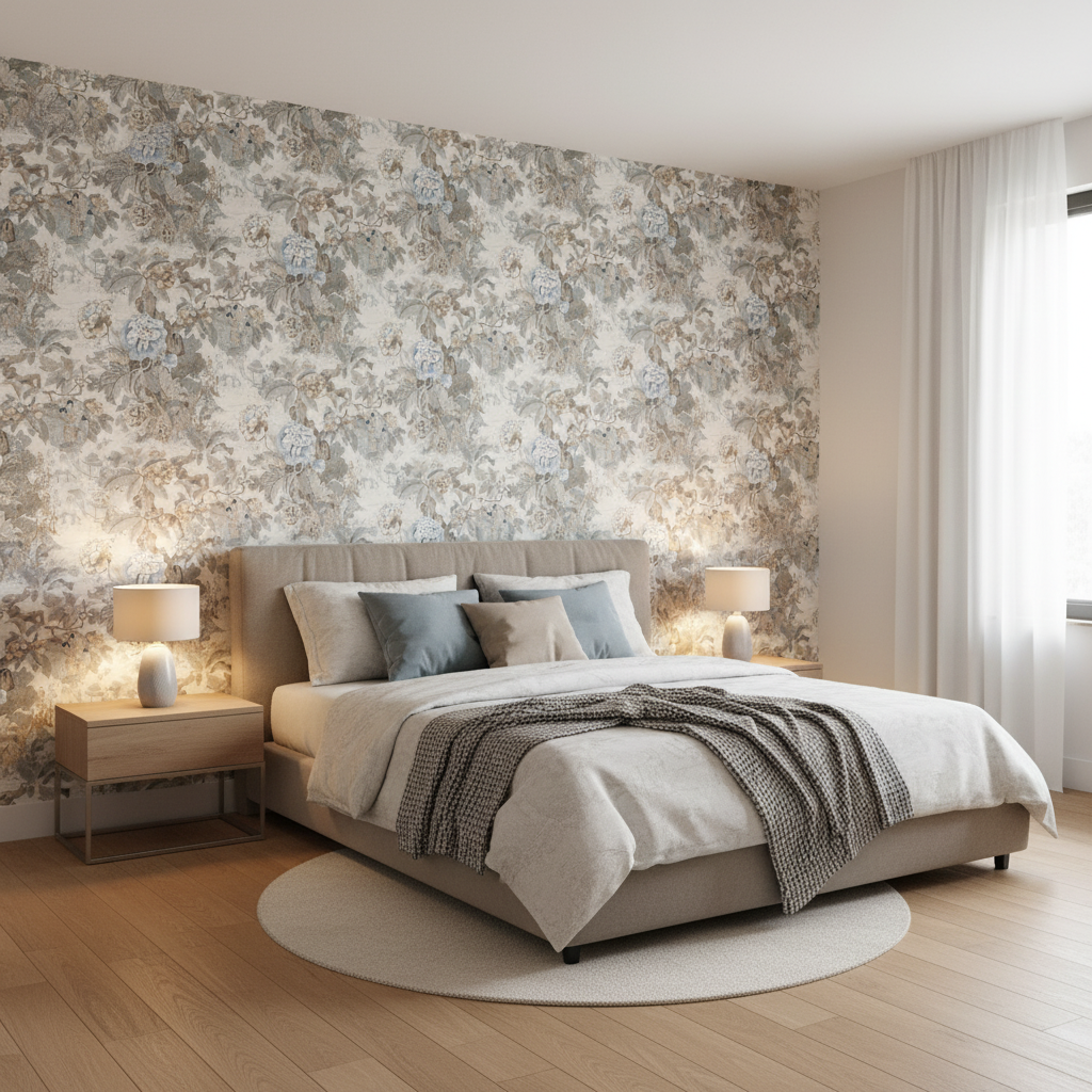 Chinese Lantern Ii - Pebble Neutral By Lee Jofa |  |  Multipurpose Print - Bedroom Room Setting