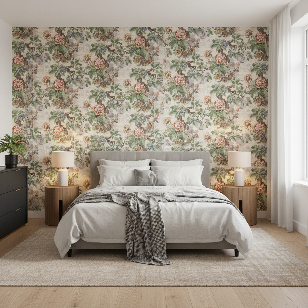 Chinese Lantern Ii - Spring Multi By Lee Jofa |  |  Multipurpose Print - Bedroom Room Setting