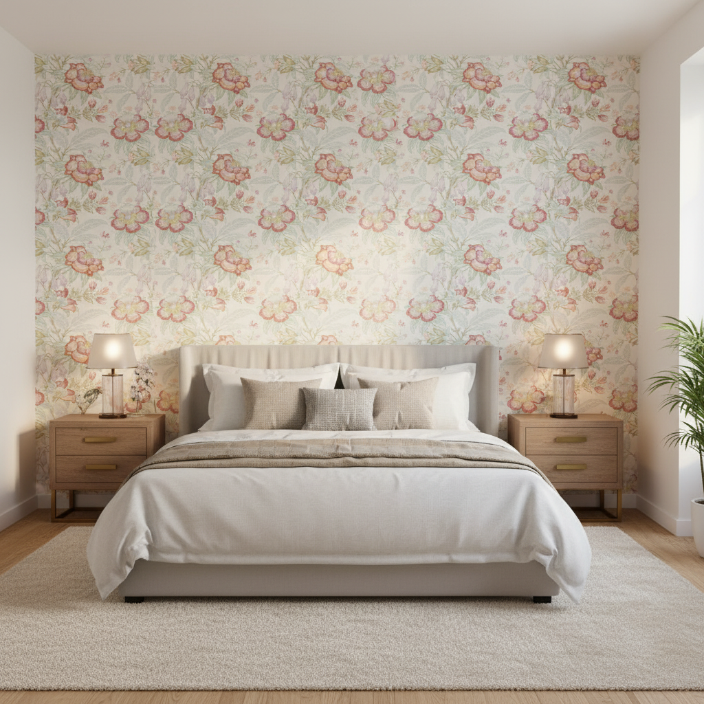 Davenport Print - Cabana Multi By Lee Jofa | Westport |Botanical & Floral  Multipurpose Print - Bedroom Room Setting