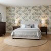 Davenport Print - Pacific Blue By Lee Jofa | Garden Walk |Botanical & Floral  Multipurpose Print - Bedroom Room Setting