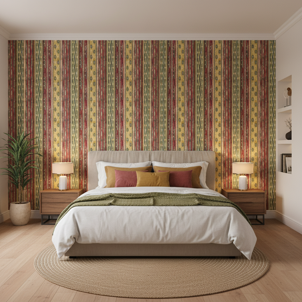 Desning Velvet - Pink/Gold Multi By Lee Jofa | Harlington Velvets | Global Upholstery Velvet - Bedroom Room Setting