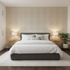 Drayton Print - Buff Taupe By Lee Jofa | Clare Prints |Global Geometric Multipurpose Print - Bedroom Room Setting