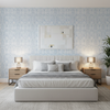 Drayton Print - Denim Blue By Lee Jofa | Avondale |Global Geometric Multipurpose Print - Bedroom Room Setting