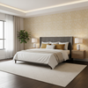 Drayton Print - Maize Yellow By Lee Jofa | Clare Prints |Global Geometric Multipurpose Print - Bedroom Room Setting