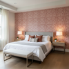 Drayton Print - Rust Red By Lee Jofa | Clare Prints |Global Geometric Multipurpose Print - Bedroom Room Setting
