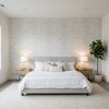 Drayton Print - Smoke Grey By Lee Jofa | Avondale |Global Geometric Multipurpose Print - Bedroom Room Setting