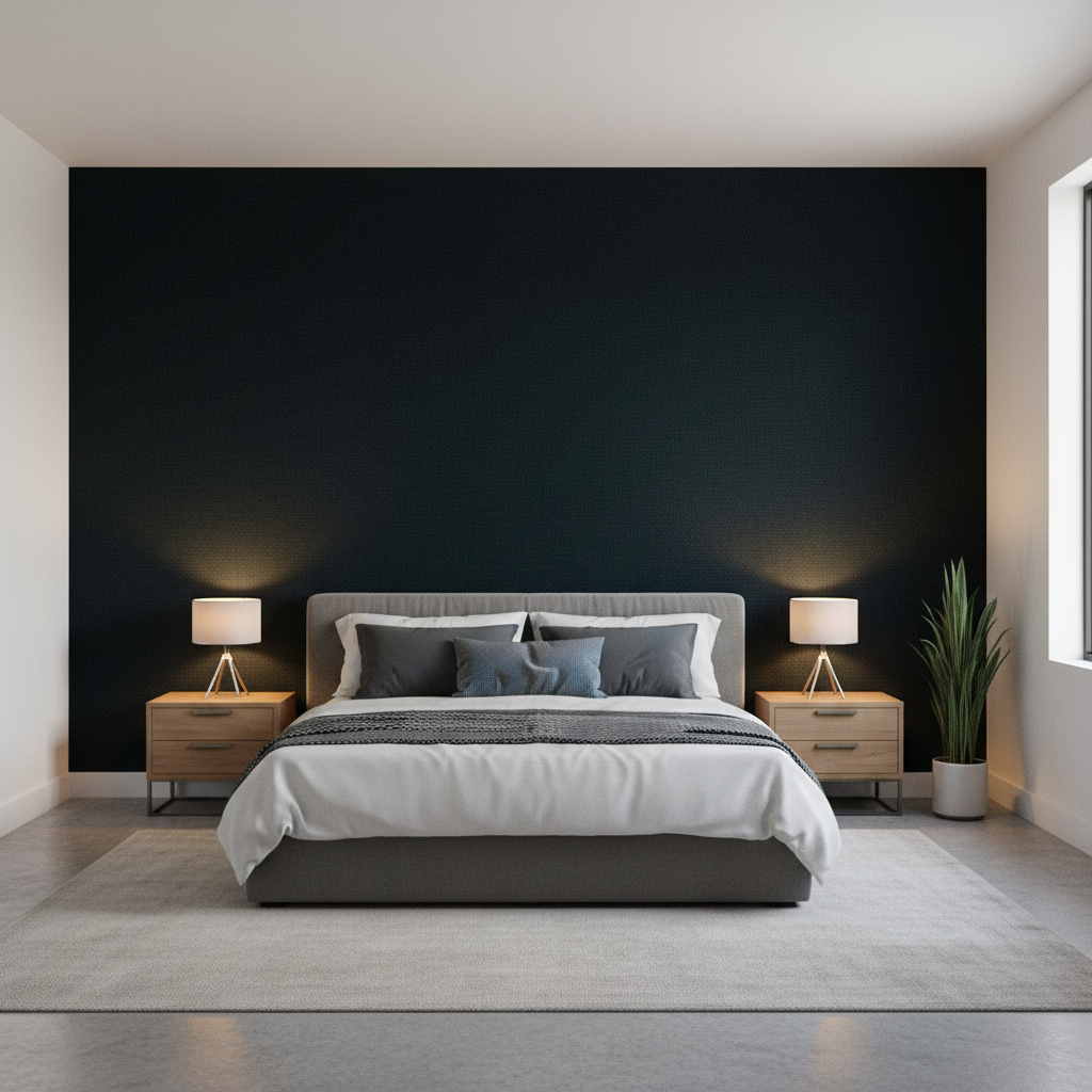 Dublin Linen -  Indigo Indigo By Lee Jofa | Colour Library Vii |Solid Texture Multipurpose - Bedroom Room Setting