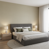 Dublin Linen -  Steel Grey By Lee Jofa | Colour Library Vii |Solid Texture Multipurpose - Bedroom Room Setting